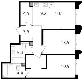 Квартира 76 м², 2-комнатная - изображение 1