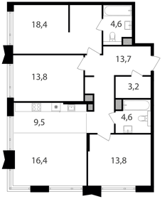 Квартира 98 м², 3-комнатная - изображение 1