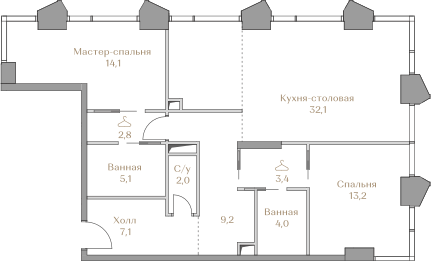 100 м², 3-комнатная квартира 139 900 000 ₽ - изображение 95