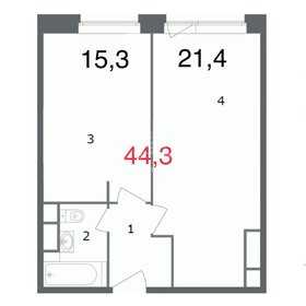 Квартира 44,3 м², 1-комнатная - изображение 1