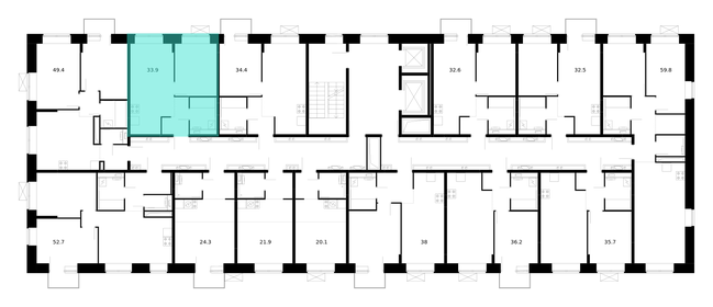 Квартира 33,9 м², 1-комнатная - изображение 2