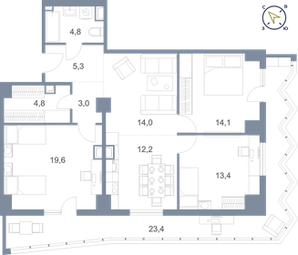 105 м², 3-комнатная квартира 13 100 000 ₽ - изображение 124