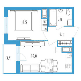 Квартира 34,6 м², 1-комнатная - изображение 1