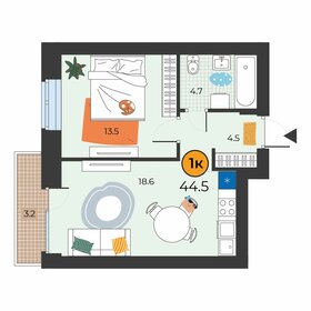 49,3 м², 1-комнатная квартира 7 150 000 ₽ - изображение 72