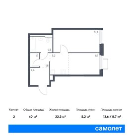 Квартира 40 м², 1-комнатная - изображение 1