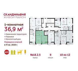 Квартира 36,9 м², 1-комнатная - изображение 2