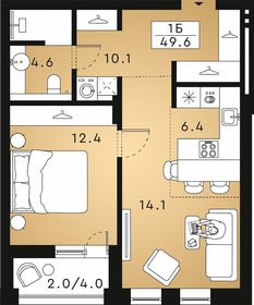 55,7 м², 1-комнатная квартира 23 951 000 ₽ - изображение 84