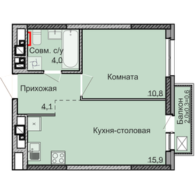28,2 м², 1-комнатная квартира 2 400 000 ₽ - изображение 48