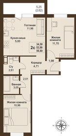 53,6 м², 3-комнатная квартира 5 438 370 ₽ - изображение 21