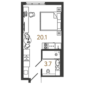 23,8 м², апартаменты-студия 9 200 000 ₽ - изображение 29