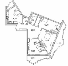 Квартира 125,5 м², 3-комнатная - изображение 5