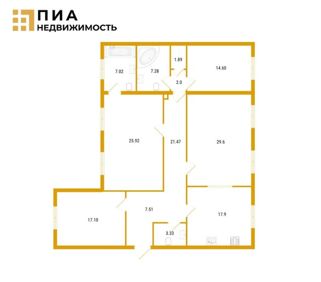 156 м², 3-комнатная квартира 46 500 000 ₽ - изображение 1