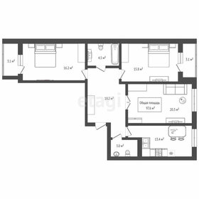 Квартира 97,6 м², 3-комнатная - изображение 2