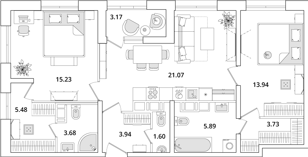 76,3 м², 2-комнатная квартира 22 764 950 ₽ - изображение 19