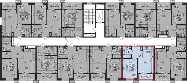Квартира 40,4 м², 1-комнатная - изображение 2