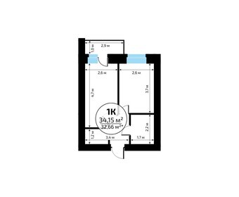 Квартира 34,2 м², 1-комнатная - изображение 2