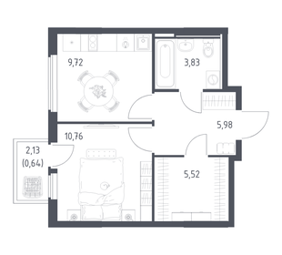 Квартира 36,5 м², 1-комнатная - изображение 1