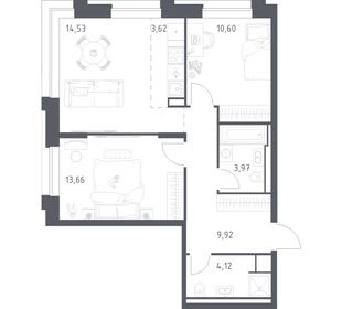Квартира 60,4 м², 2-комнатная - изображение 1