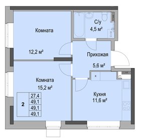 Квартира 49,1 м², 2-комнатная - изображение 1