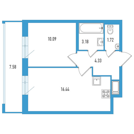 38 м², 1-комнатная квартира 8 746 900 ₽ - изображение 38