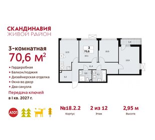73,1 м², 3-комнатная квартира 16 933 460 ₽ - изображение 23