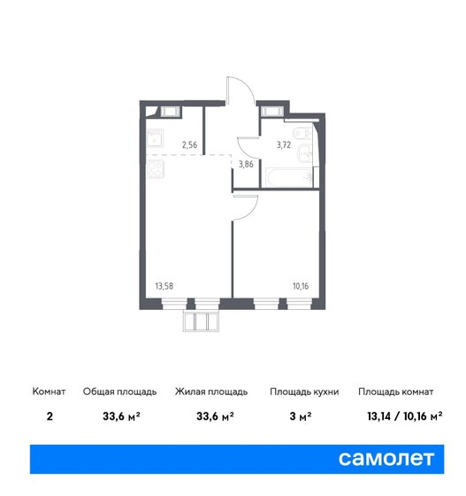 33,6 м², 1-комнатная квартира 7 311 761 ₽ - изображение 18