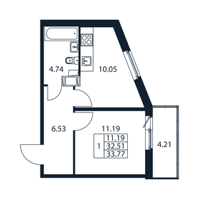 34 м², 1-комнатная квартира 5 770 800 ₽ - изображение 73