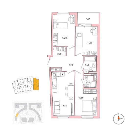 79,5 м², 3-комнатная квартира 18 752 064 ₽ - изображение 1