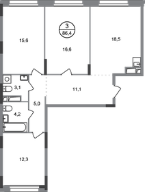 74,4 м², 3-комнатная квартира 17 893 200 ₽ - изображение 22