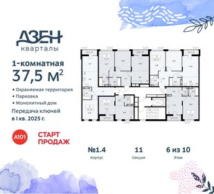 36,9 м², 1-комнатная квартира 7 100 500 ₽ - изображение 37