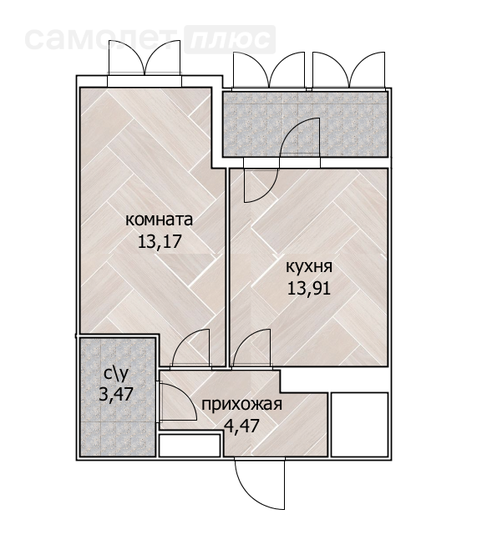 36,9 м², 1-комнатная квартира 5 900 000 ₽ - изображение 51