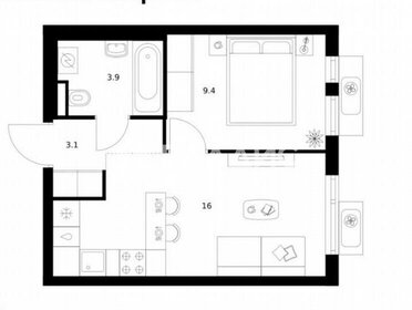 Квартира 32 м², 1-комнатная - изображение 1