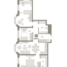 Квартира 98,6 м², 3-комнатная - изображение 2