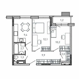 44 м², 2-комнатная квартира 6 950 000 ₽ - изображение 45