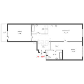 Квартира 69,3 м², 2-комнатная - изображение 2