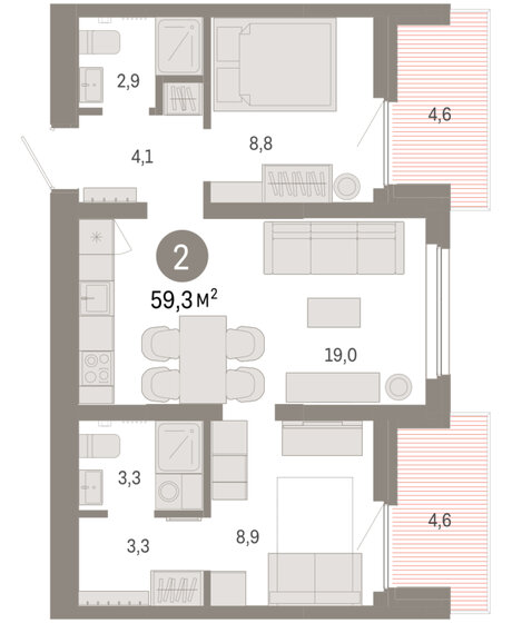 87,6 м², 3-комнатная квартира 18 110 956 ₽ - изображение 40