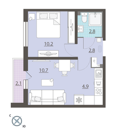 32,5 м², 1-комнатная квартира 4 193 280 ₽ - изображение 13