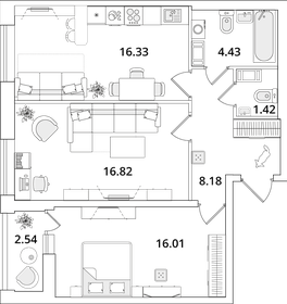 65,7 м², 2-комнатная квартира 14 800 000 ₽ - изображение 127