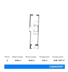 Квартира 41,7 м², 1-комнатная - изображение 1