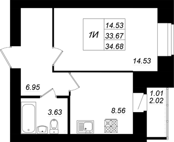 30,7 м², 1-комнатная квартира 4 200 000 ₽ - изображение 41