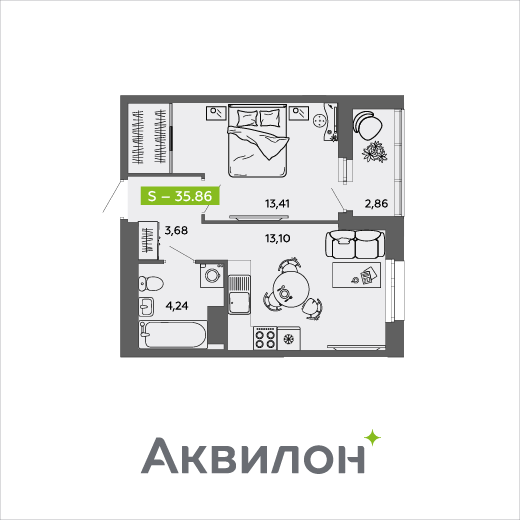 42,2 м², 2-комнатная квартира 4 990 000 ₽ - изображение 69