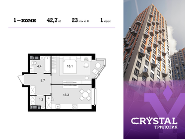 42 м², 1-комнатные апартаменты 24 500 000 ₽ - изображение 73