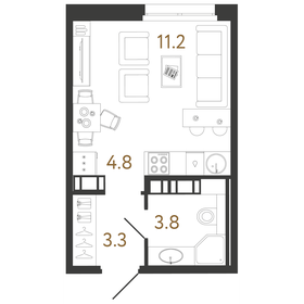 21,7 м², апартаменты-студия 5 475 145 ₽ - изображение 20