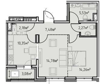 Квартира 59,9 м², 2-комнатная - изображение 1