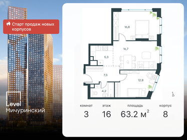 72,6 м², 3-комнатная квартира 31 936 994 ₽ - изображение 39