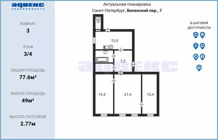 69,7 м², 3-комнатная квартира 15 850 000 ₽ - изображение 96