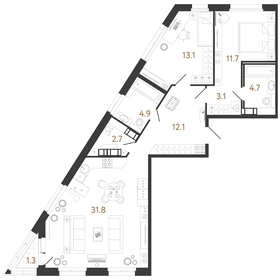 84,1 м², 2-комнатная квартира 25 582 464 ₽ - изображение 20