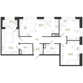 91,4 м², 3-комнатная квартира 26 000 000 ₽ - изображение 144