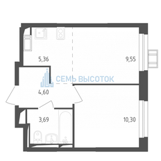 Квартира 33,5 м², 2-комнатная - изображение 2