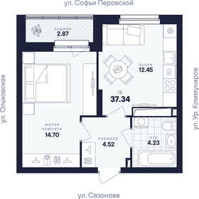 Квартира 37,3 м², 1-комнатная - изображение 2